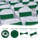 VitalCozy 100 Pcs Spandex Chair Sashes with Crown Buckle Slider Stretch Chair Bands Cover Ties for Wedding, Banquet, Gala, Corporate Event, Birthday Party, Baby Shower(Dark Green)