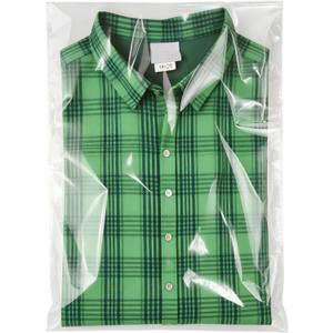 100 Count 14x20 Self-Sealing Cellophane Bags, HUOJI Resealable Clear Poly Bags for Clothes, Shirts and Party Favors
