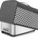 Yarwo 4 Slice Toaster Cover with Pockets and Top Handle, Nylon Toaster Cover Fits for Most 4 Slice Long Slot Toasters, Gray with Grid