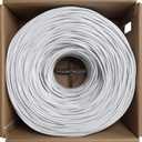 NavePoint Cat6 (CCA), 1000ft, White, Solid Bulk Ethernet Cable, 550MHz, 23AWG 4 Pair, Unshielded Twisted Pair (UTP)