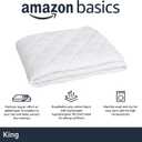 Amazon Basics Hypoallergenic Quilted Breathable Mattress Topper Pad with Protection, 18 Inches Deep, King Size, White