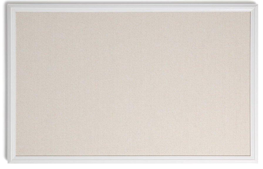 U Brands Farmhouse White Frame, 20 x 30 in, Linen Pin Bulletin Board