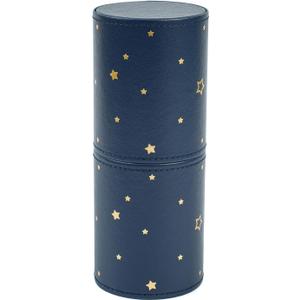 RSRSLEII Portable Makeup Brush Holder, Waterproof PU Leather Travel Makeup Brush Case Bag Cup, Brush Storage Dustproof Bag (06Deepblue Star)