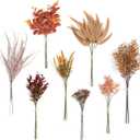 Serra Flora Artificial Greenery Stems Filler Combo Box Set,48pcs with 8 Kinds of Faux Foliage Picks for DIY Bridal Bouquets Wedding Flowers Arrangement Party Table Centerpieces (Brown &Orange)