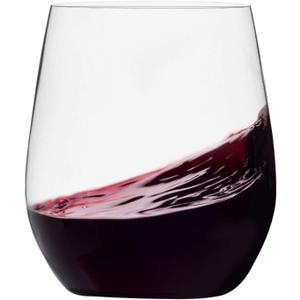 Munfix Disposable Plastic Wine Glasses, Stemless 12 oz Clear Shatterproof Cups, BPA-Free, 48 Pack