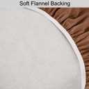 Round Plastic Table Cloth, with Soft Flannel Backing,100% Waterproof Round Vinyl Tablecloth with Elastic, Indoor/Outdoor Picnic Tablecloths. (Dark Coffee, Fits 45" - 56" Round Tables)