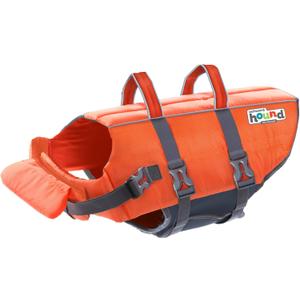Outward Hound Granby Splash Dog Life Jacket, High-Buoyancy Dog Life Vest for Swimming, Boating, and Water Safety, Medium, Orange (Medium (Chest Girth: 21"-27"))