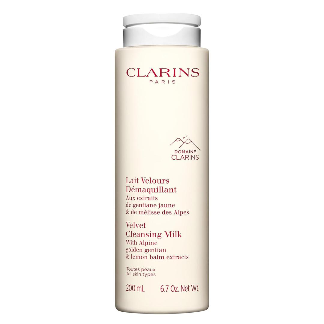 Clarins Velvet Cleansing Milk | Award-Winning | Cleanses, Hydrates and Balances Skin's Microbiota | Dermatologist Tested | Ophthalmologist Tested | Colorant-Free | All Skin Types (6.7 Ounce 