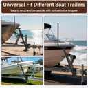 Boat Trailer Steps 4 Step with Anti-Slip Mat & Safety Handrail, Universal Fit Boat Trailer Tongue Steps, Heavy Duty Boat Steps, Easy Installation