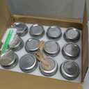 8oz Mason Jars with Silver Lids and Bands, 12 Pack with Wave and Dot Pattern, Stickers&Tags, Half Pint Glass Canning Jars for Honey, Jam, Candies, Jelly, Spice, DIY Crafts & Wedding Favors