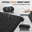 L-Shaped Elbow Pad for Desk, 2 Pack 11.8" x 7.9" Wide Desk Edge Cushion with Wavy Massage Texture, Ergonomic Memory Foam Desk Arm Rest for Typing Pain Relief - Non-Slip Office Desk Accessories