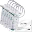 Pack of 4 500ml Leg Bag with 18” Tubing – Portable & Wearable for Outdoor Activities, Travel, and On-The-Go – Leak-Proof with Adjustable Straps for Easy Drainage, Green