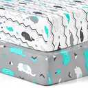 BROLEX Baby Fitted Crib Sheets: Kid Crib Sheets - Set of 2 for Toddler Standard Size Crib Mattress for Boys and Girls - Jersey Knit Crib Bed Sheets Elephant Whale