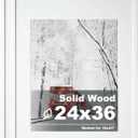 Egofine 24x36 Poster Frames Solid Wood Matted for 18x24, Set of 1 White - Wall Mounting for Horizontal and Vertical Display