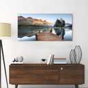 Lake Wall Art Canvas Decor: Nature Scene Landscape Print Mountain Forest Scenic Picture Dock Scenery Painting Artwork for Bedroom Living Room Office Decorations 40 x 20 Inches