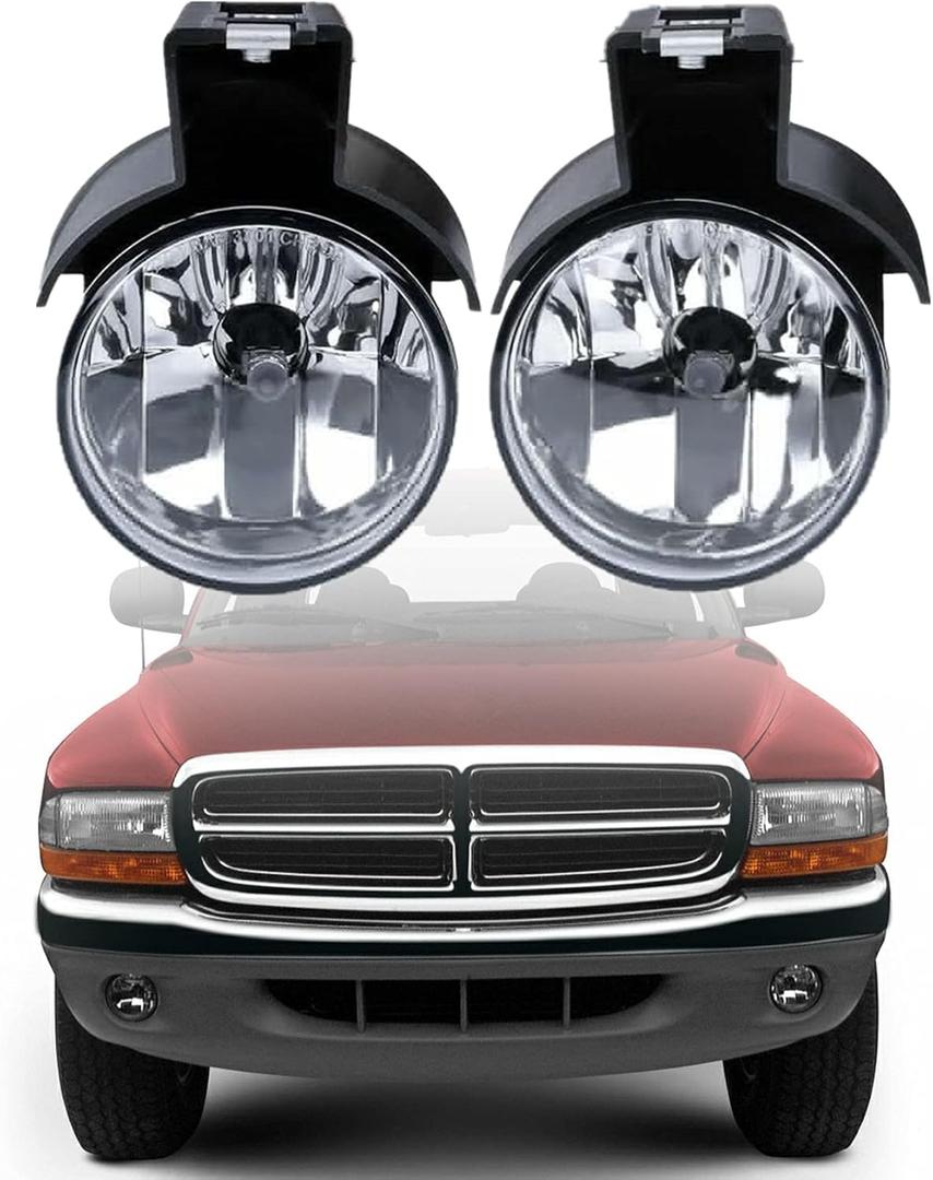 munirater CH2592104 CH2593104 Fog Lights with Bulbs Replacement for Dakota 1997-2000 Pickup Truck Replacement for Durango 1998-2000 Lighting OE Fitment Set (2-Pack)