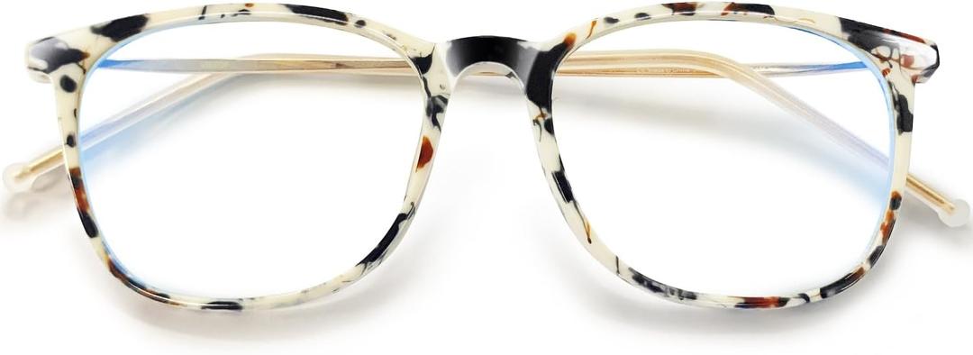 VISOONE Anti Slip TR90 Blue Light Blocking Glasses Size M Eyewear Frame with Anti Glare Eye Protection for Women GaeL (Terrazzo Tortoise)