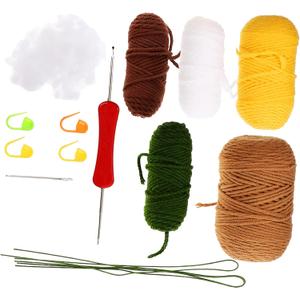 Angoily 1 Set DIY Crochet Flower Kit Cartoon Potted Decor with Miniature Faux Flowers for Home Decoration Beginner Friendly Craft for Unique Floral Arrangements