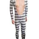 My Party Shirt Black And White Harlequin Leotard Adult Costume (Multicolored, Mens M)