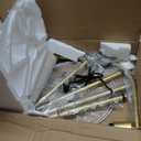 Nintiue Upgraded Modern Arc Dimmable Tall Standing Floor Lamp with Linen Shade, 1200 Lumens LED Bulb Included, for Living & Reading Room, Bedroom, Office & Nursery, Gold