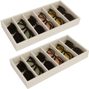 2 Pack Sunglasses Organizer Storage Glasses Holder Velvet Jewelry Tray, Glasses Organizer Eyeglasses Sunglasses Tray for Jewelry Display Watch
