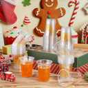 Honeydak 50 Pcs Christmas Cups 12 oz Merry Christmas Plastic Cups Clear Winter Disposable Glasses Xmas Theme Drinking Glasses for Home Xmas Winter Holiday Party Favors Kitchen Supplies Decoration
