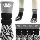 SCENEREAL Dog Socks to Prevent Licking Paws for Hot/Cold Pavement, Dog Boots & Paw Protectors for Small Medium Large Dogs, Senior Dog Grippy Socks Booties for Hardwood Floors Winter Outdoor, Black M (M(Pack of 4))