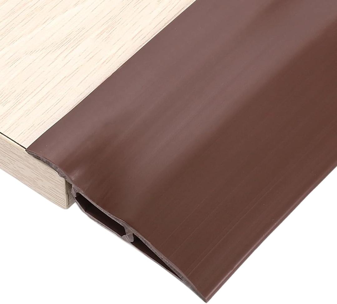 uxcell 6.56Ft x 2.8" x 0.71" Floor Transition Strip, Self Adhesive Carpet Edge Strip, Vinyl Gap Cover, Laminate Edge Trim for Uneven Surfaces from 1/2" to 9/16", Coffee