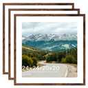 QOTIB Wood 24x24 Picture Frame with 20x20 Mat Deep Brown, Display 20x20 with Mat or 24x24 without Mat, Wood 24 by 24 Photo Frame, 24 x 24 Frame for Wall Hanging Display, Deep Brown