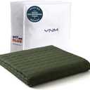 YnM Exclusive 40 lbs Weighted Blanket, Extra Heavy Cotton Bed Blanket for Two Persons, Ideal for Queen or King Bed (88x104 Inches, 40 Pounds, Army Green)