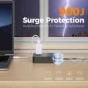 TESSAN Surge Protector Flat Extension Cord 10Ft, Flat Plug Power Strip with 4 Outlets 3 USB Ports (1 USB C), 900 Joules Protection, Multiple Wall Outlet Extender Suitable for Home Office Dorm, Black