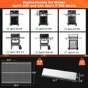 Spirit Grill Replacement Parts for Weber Spirit, 17.5" Grill Grates 15.3" Flavorizer Bars for Weber Spirit 300 & GS4 Spirit II 300, Spirit E-310 E-315 Grills with Front Control, for Weber 7639 7636