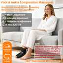 Portable Air Compression Ankle and Foot Massager with Heat for Pain Relief and Circulation, Smart Timer, Cordless Foot Massager for Neuropathy, Gifts for Mom Dad Men Women (Size 6 to 10,1PC)