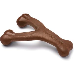 Benebone Wishbone Durable Dog Chew Toy for Aggressive Chewers, Real Peanut, Made in USA, Large