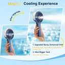 HandFan Upgraded Portable Handheld Misting Fan, Rechargeable Personal Mister Fan, Spray Water Mist Fans, Mini Cooling Hand Fans for Summer Beach Travel Concerts, Gifts for Women(Royal Blue), 4.1 x 1.57 x 8.6 inches