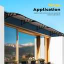 VIVOHOME Polycarbonate Window Door Awning Spliced Canopy Brown with Black Bracket 40 Inch x 120 Inch