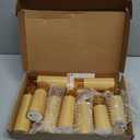 kakoya Flickering Flameless Candles Battery Operated with Remote and 2/4/6/8 H Timer Acrylic Led Pillar Candles Pack of 9 (appr D2.3"xH5.5"6.5"7.5")with Realistic 3D Wick Candles for Home Decor(Gold)