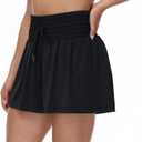 Flowy Athletic Shorts for Women Workout Running Gym Yoga Sport Short Pants Sweat Tennis Skirt Skort High Waisted with Pockets Biker Spandex Cute Comfy Lounge Trendy Clothes Casual Summer Black L