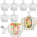 8 Pcs Christmas Glass Candy Jar with Lids Crystal Decorative Candy Dishes Apothecary Jar with Lids Covered Glass Bowl 6 oz Cute Jewelry Box Cookie Snack for Party Wedding Home Decor