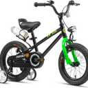 Glerc Fantacy Kids Bike, 12-20 Inch Children Bicycle for 2-13 Years Old Boys Girls, Kids Bicycle with Water Bottle Holder & Headlight & Training Wheels, Multiple Colors (Black)