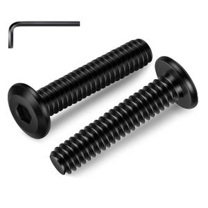 MewuDecor 5/16-18 x 2" Flat Head Socket Head Screw Furniture Bolts Countersunk Connector Screws, Stainless Steel 18-8 (304), Black Oxide, Fully Threaded, 10 PCS