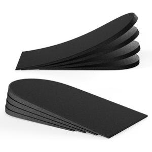 Adjustable Heel Lift Inserts for Shoes - Bukihome Orthopedic Shoe Lift for Uneven Legs 4 Layers Height Increase Insole for Heel Pain,Heel Spur,Achilles Tendonitis,Black,Medium(Women 9-11.5/Men 7-9.5) (Medium (Pack of 2))