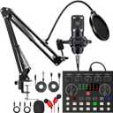 CofeLife Podcast Equipment Bundle, BM800 Podcast Microphone Bundle with V8s Voice Changer, Condenser Microphone Recording Studio Package for Podcasting Live Streaming Singing PC Mobile TikTok YouTube