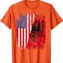 ALBANIAN ROOTS | Red Eagle | ALBANIA American Flag T-Shirt, XS