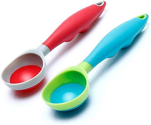 Ice Cream Scoop, 2PCS Nonstick Anti-Freeze Food grade PPR + rubber Ice Cream Scooper with the Hung Hole Design, Comfortable Handle, Dishwasher Safe,Ice Cream Scoops,