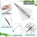 Reginary 100 Pack Clear Wedding Umbrellas Bulk Transparent Auto Open Stick Windproof Waterproof Large Canopy Umbrella with White European J Hook Handle for Wedding Bride Groom Photography Golf
