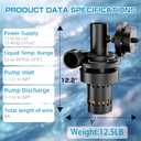 Automatic Utility Sink Pump, Under-Sink Mounted for Gravity-Free Drainage, 115V Pump with Drain Screen, Check Valve and Ball Valve