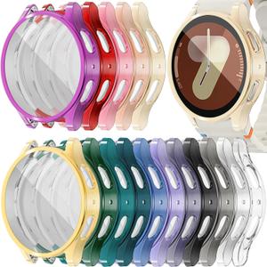 [16 Pack] RICHONE Compatible with Samsung Galaxy Watch 7 40mm Screen Protector Case, Soft TPU Protective Face Covers Bumper Accessories for Women Men (16 Colors, Galaxy Watch7 40MM)