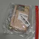 for iPhone 16 Pro Case with Card Holder and Strap for Women,Crossbody Lanyard, Make Up Mirror,Ring Stand,Snap Clasp,Cute Phone Wallet Cases 6.3 inch - Rose Gold