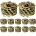 Hotop 3600 Count Siding Nails, 15-degree Wire Collated Coil Siding Nails, Full Round Head Mild Steel Nail for Sheathing Decking Fencing Attachment Replacement Parts(2 Inch)